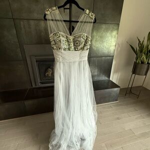 Tailor Vintage White and Gold Wedding Dress